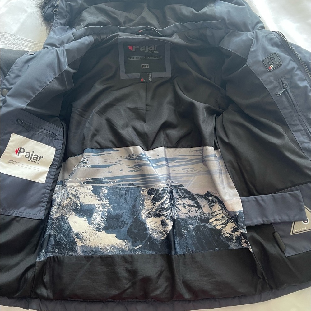Navy Blue Pajar Canada Winter Parka with Fur Hood - Picture 5 of 7